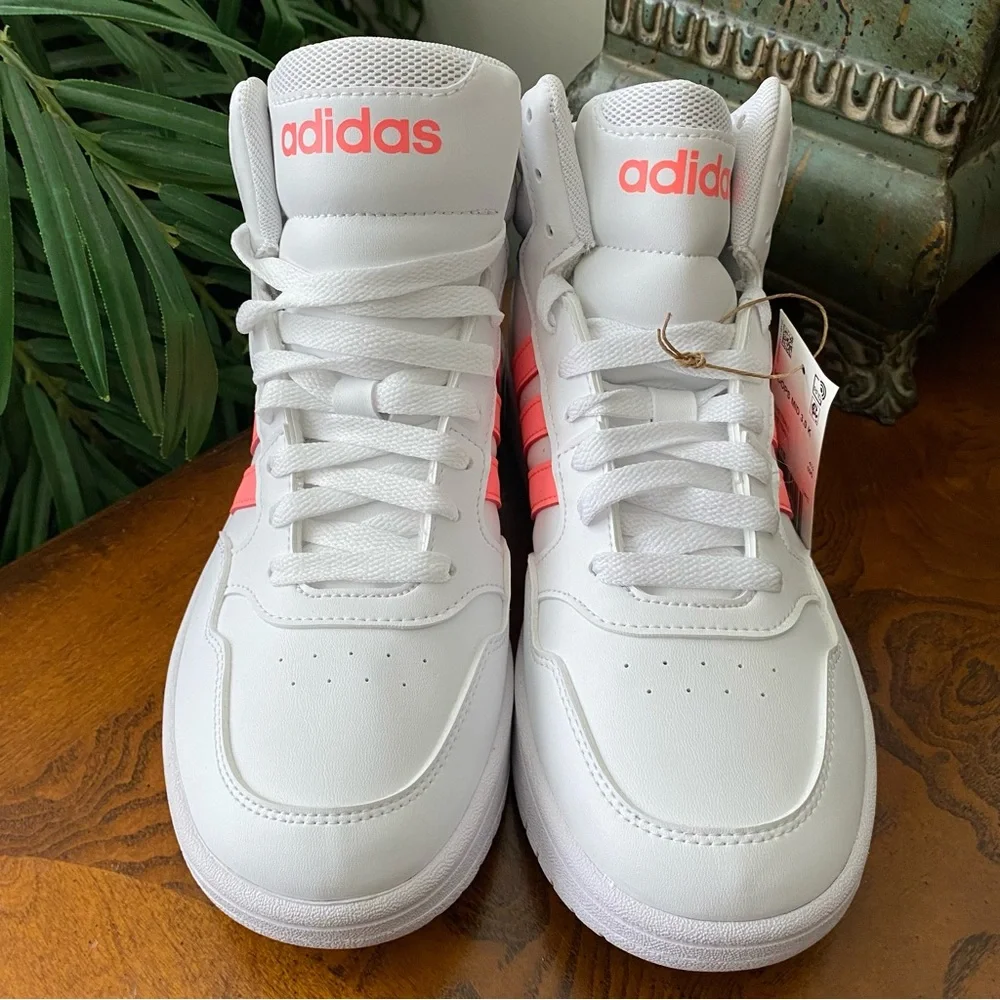 Adidas Hoops Mid 3.0 K White Pink Basketball Sneakers